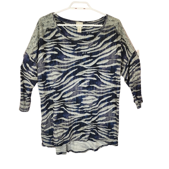 Chico's Animal print and Lace Tunic - Picture 1 of 5